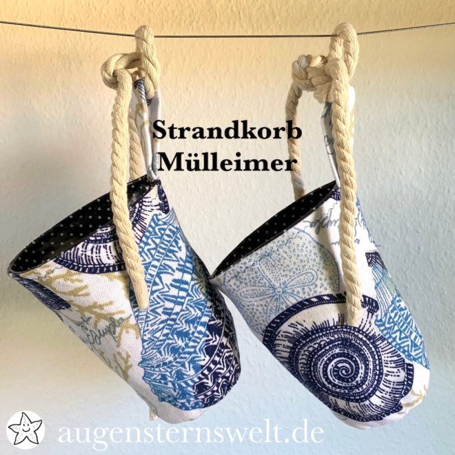 Featured Post Image - Die Kreative Sommerzeit … kl. Strandkorb Mülleimer DIY