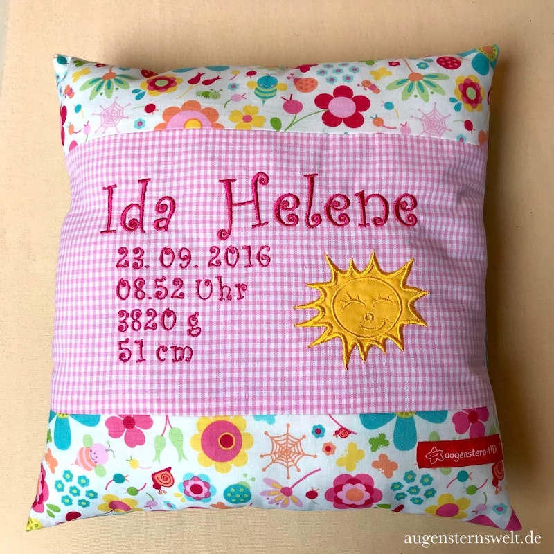 Featured Post Image - Ein Geburtserinnerungskissen für Ida