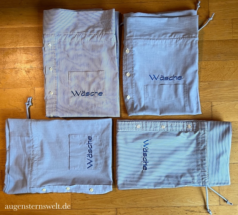 Featured Post Image - Tutorial: Wäschesäcke aus alten Oberhemden nähen – Upcycling leicht gemacht
